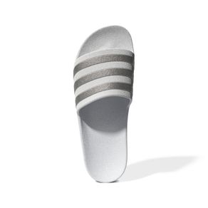chinelo adidas branco e prata