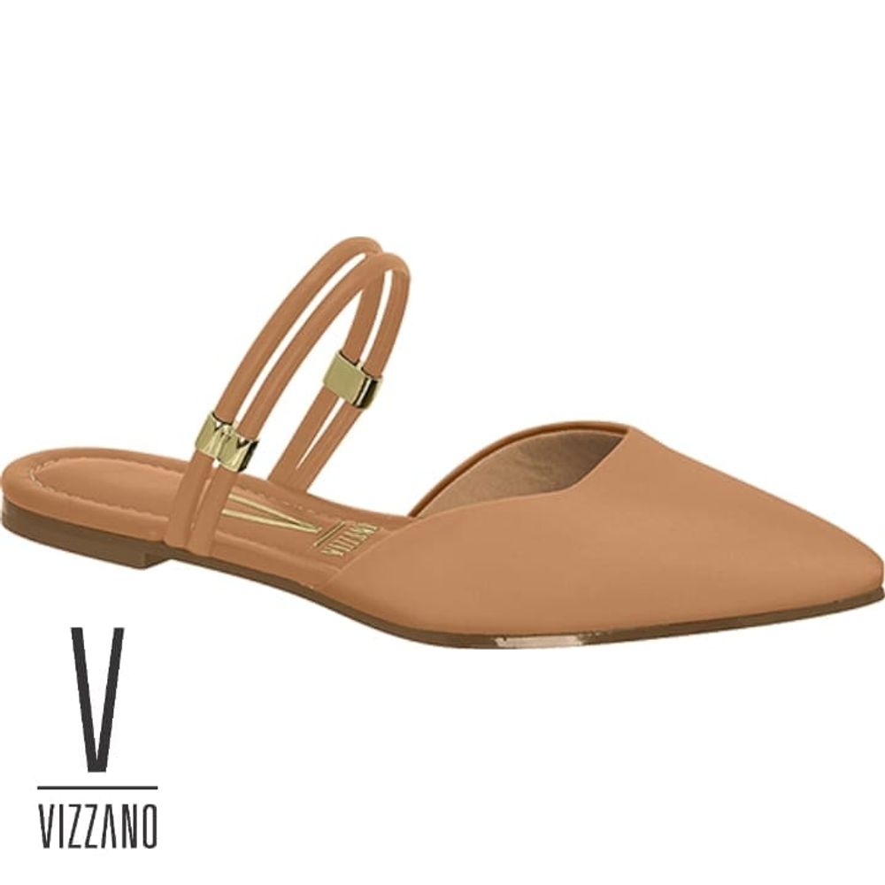 Sandália Rasteira Vizzano Flat Suede Nude - Passarela