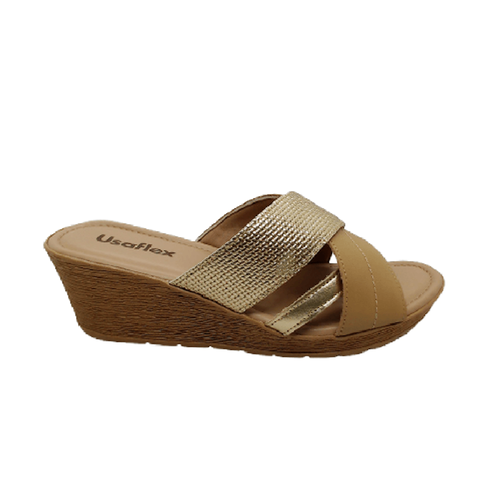 Ana Sandalia Anabela Knit Com Elastico 8,5cm